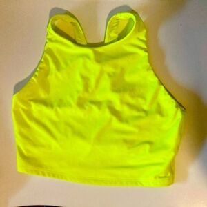 Athleta NWOT neon yellow sports bra sz S